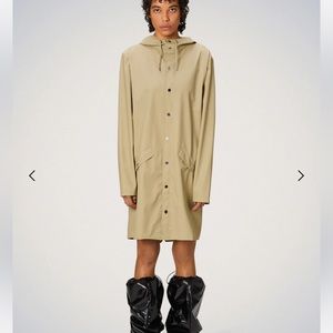 RAINS long Rain Coat Unisex Size Small in Wood New with Tags